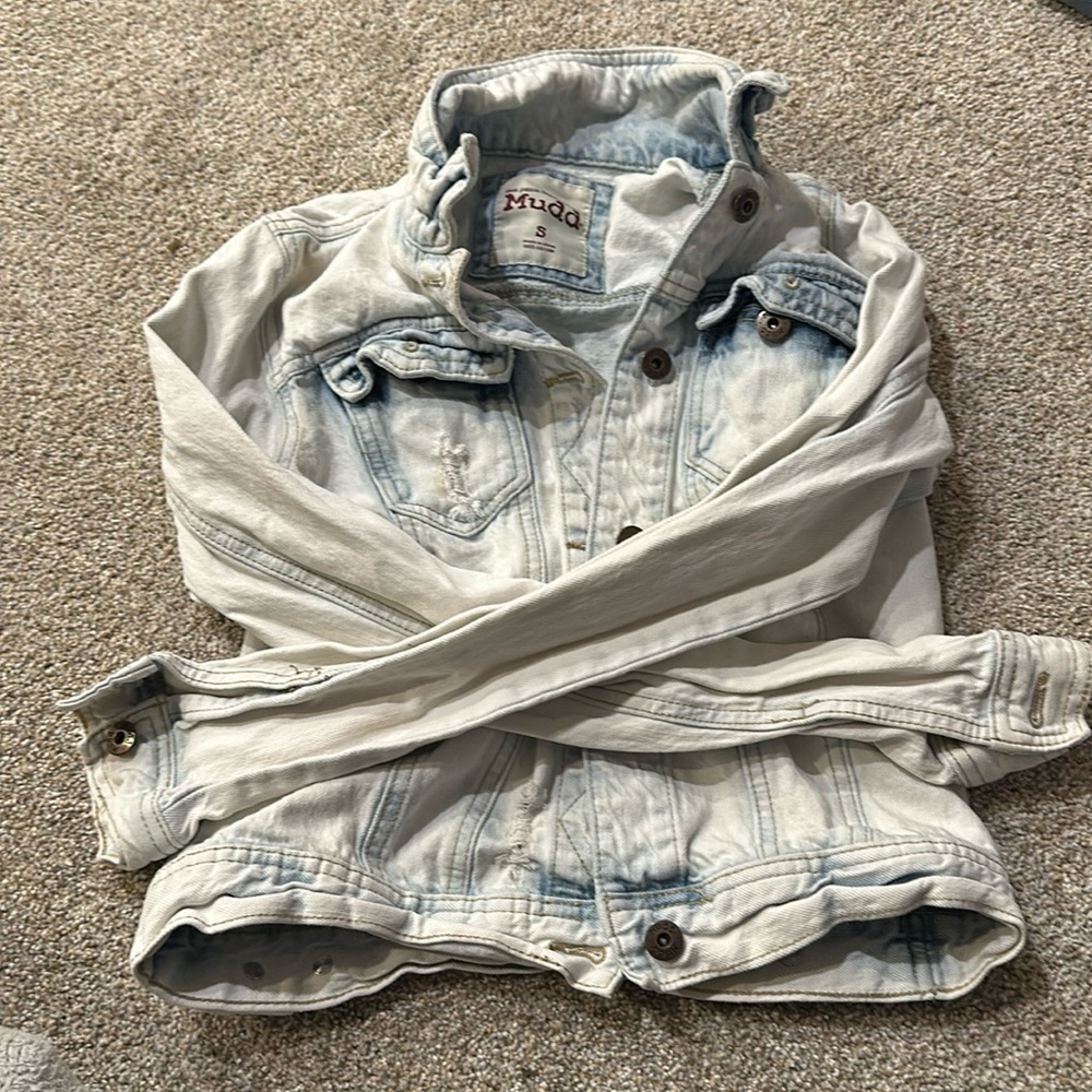 White with Outlines of Light Blue around Stitchings
